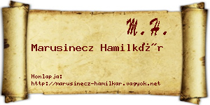 Marusinecz Hamilkár névjegykártya